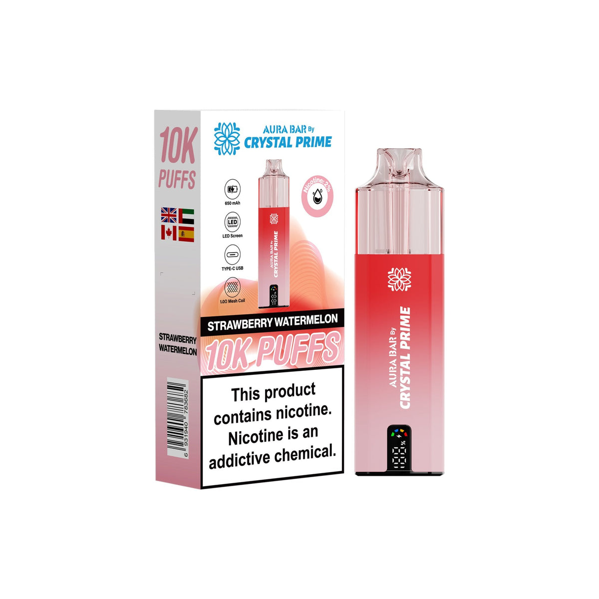 Crystal Prime Aura Bar 10000 Prefilled Vape Kit (Pack of 5)
