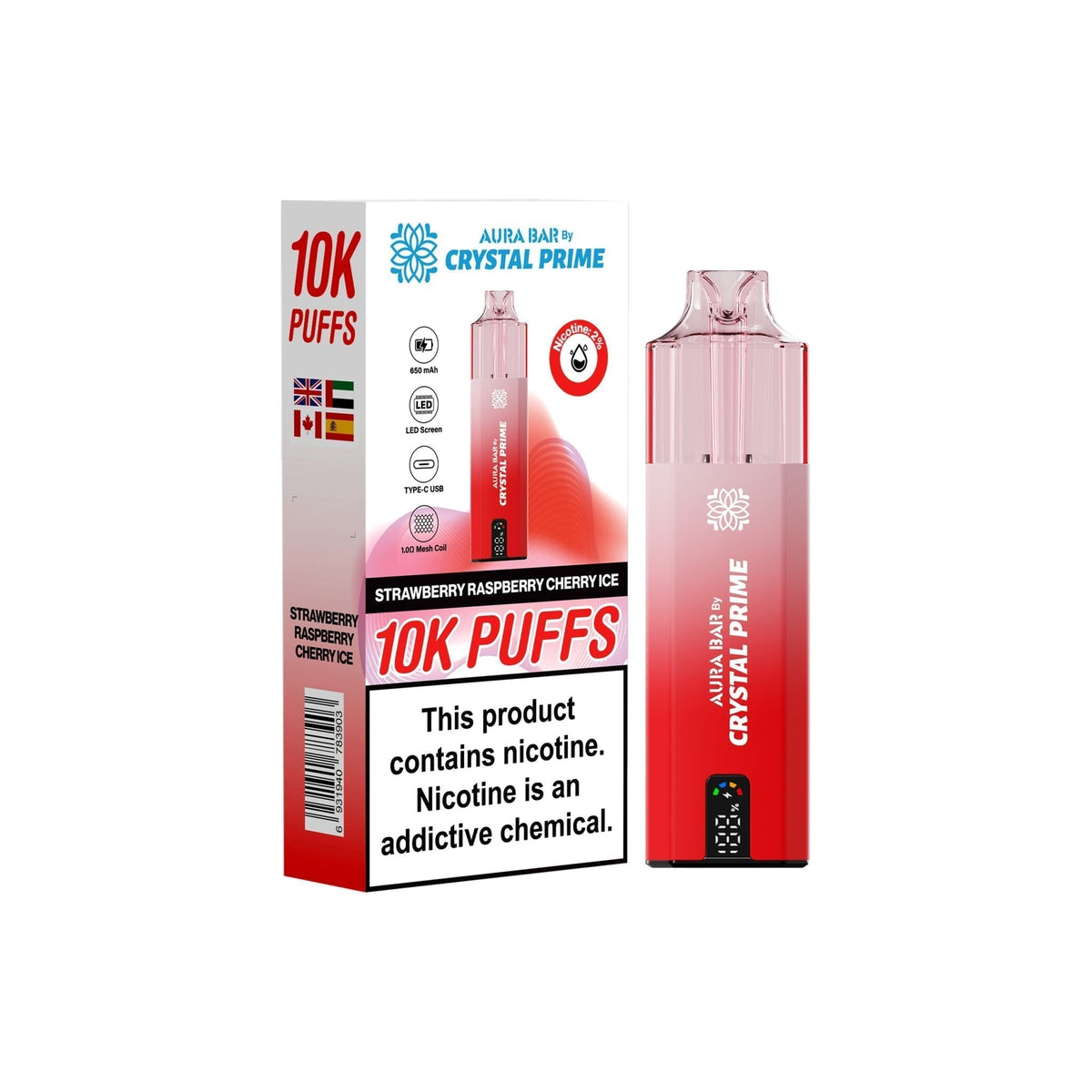 Crystal Prime Aura Bar 10000 Prefilled Vape Kit (Pack of 5)