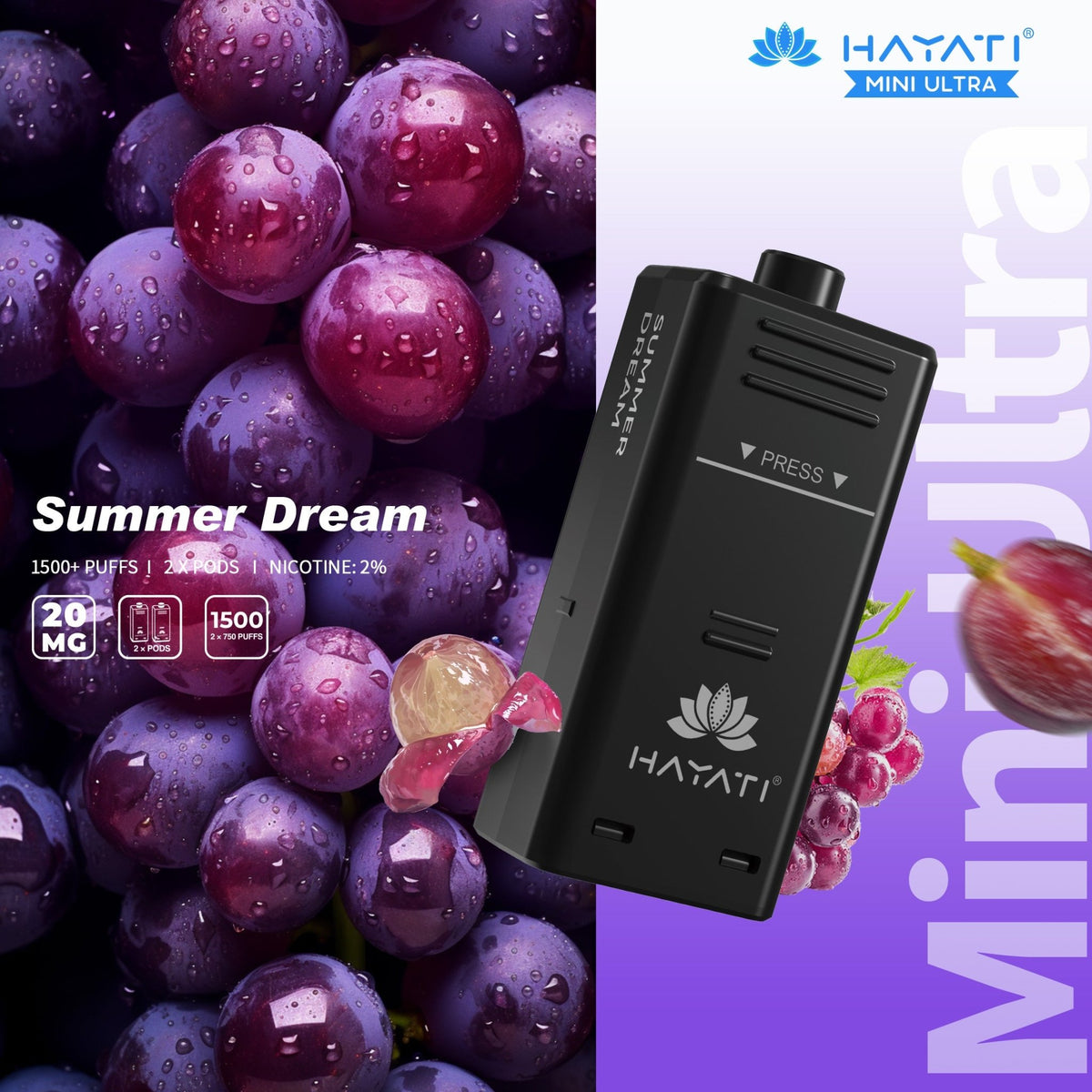 Hayati Mini Ultra 1500 Pods Refills (Pack of 10)