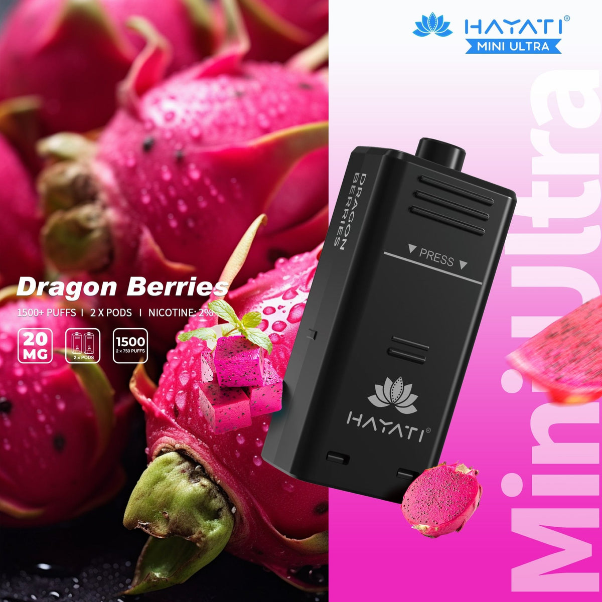 Hayati Mini Ultra 1500 Pods Refills (Pack of 10)