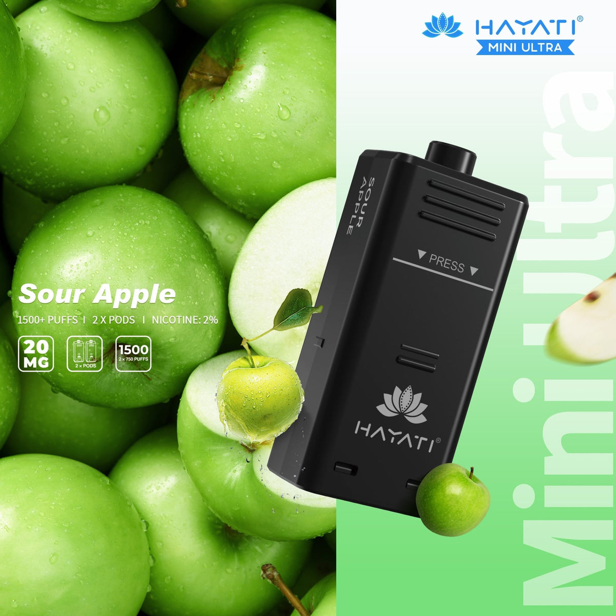 Hayati Mini Ultra 1500 Pods Refills (Pack of 10)