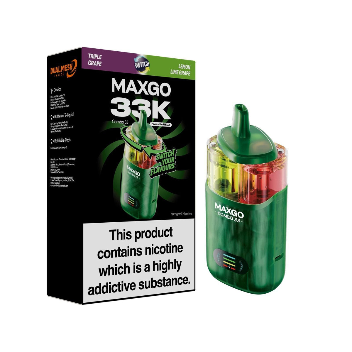 MAXGO 33k Vape Box of 3