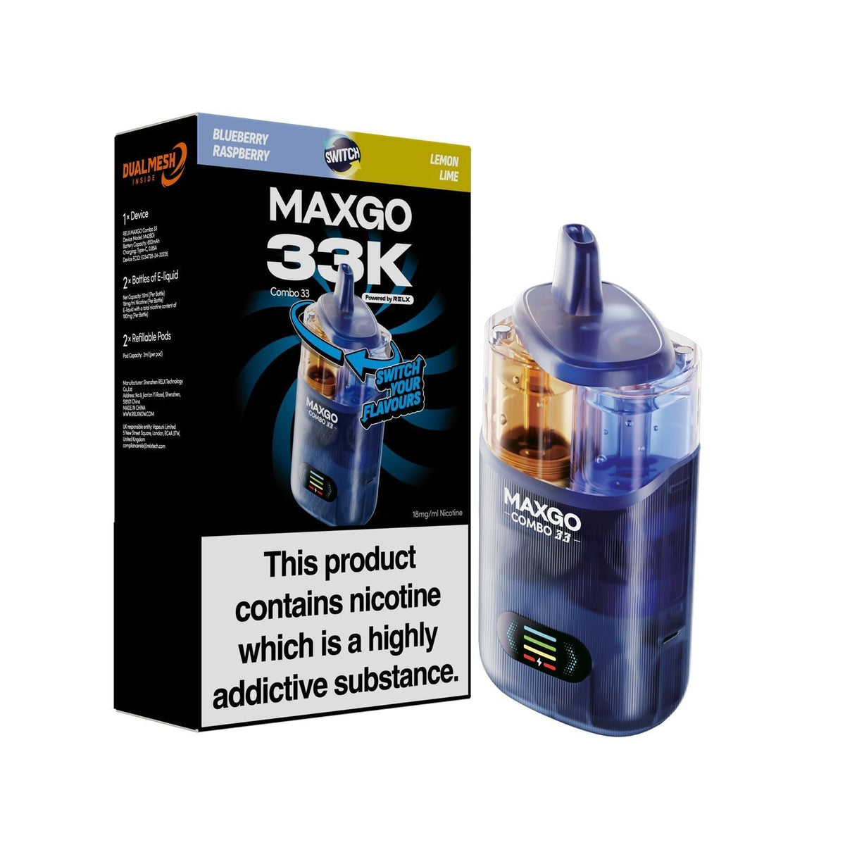 MAXGO 33k Vape Box of 3