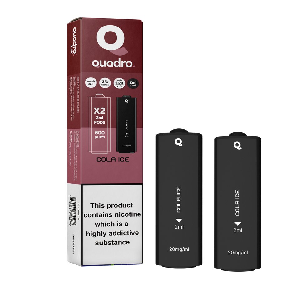 4 in 1 Quadro 2400 Puffs Replacement Pods Box of 10