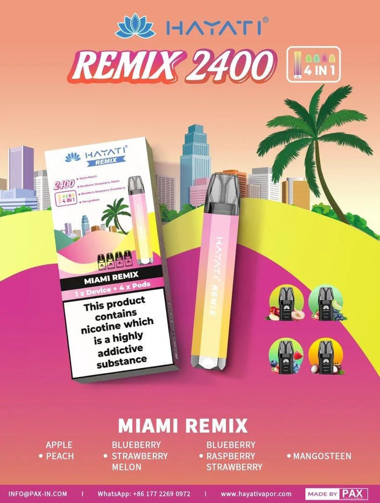 Hayati Remix 2400 Puffs 4-in-1 Disposable Vape: A New Era of Convenience and Flavor
