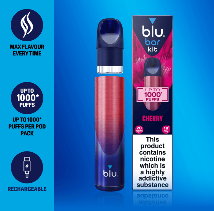Blu Bar 1000 Vapes Kit (Pack of 10)