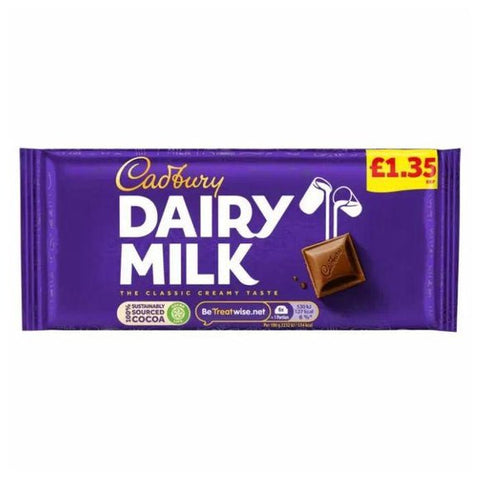 Cadbury Dairy Milk Chocolate Bar - 95g - Pack of 22 - Vape & Candy Wholesale