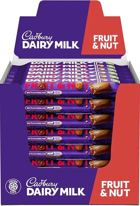 Cadbury Dairy Milk Chocolate Bar Fruit & Nut Pack of 48 - Vape & Candy Wholesale