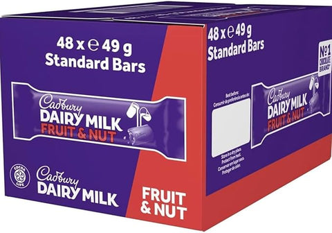 Cadbury Dairy Milk Chocolate Bar Fruit & Nut Pack of 48 - Vape & Candy Wholesale