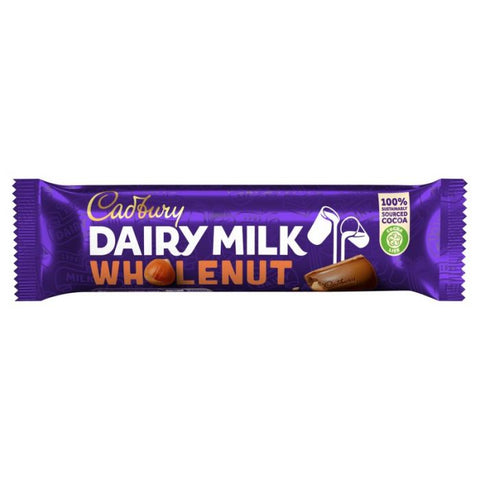 Cadbury Dairy Milk Wholenut Chocolate Bar - 45g - Pack of 48 - Vape & Candy Wholesale