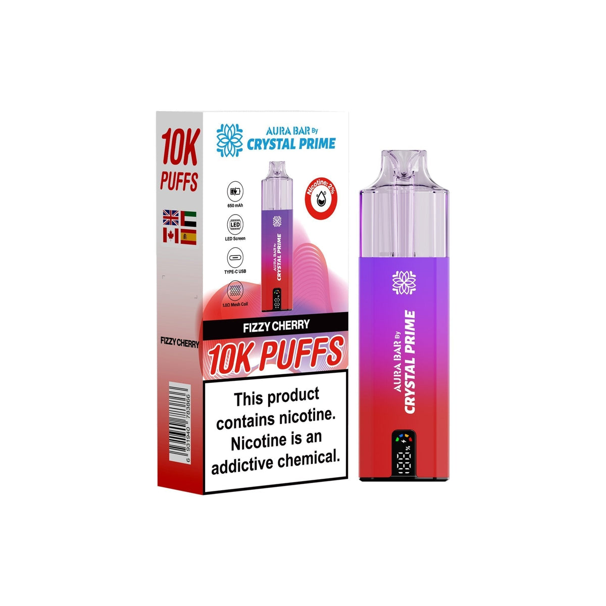 Crystal Prime Aura Bar 10000 Prefilled Vape Kit (Pack of 5)