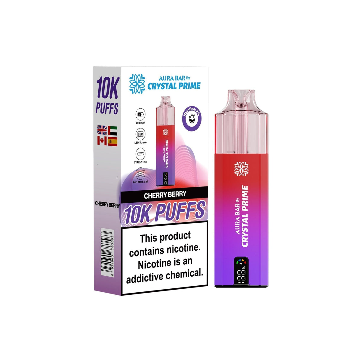 Crystal Prime Aura Bar 10000 Prefilled Vape Kit (Pack of 5)