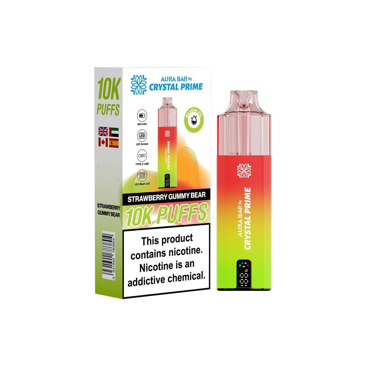 Crystal Prime Aura Bar 10000 Prefilled Vape Kit (Pack of 5)