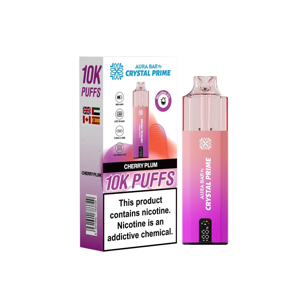 Crystal Prime Aura Bar 10000 Prefilled Vape Kit (Pack of 5)