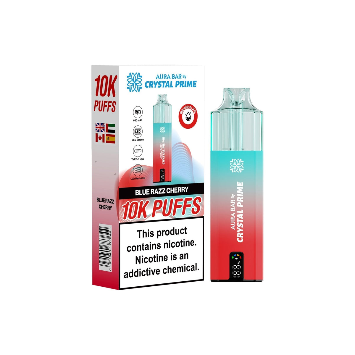 Crystal Prime Aura Bar 10000 Prefilled Vape Kit (Pack of 5)