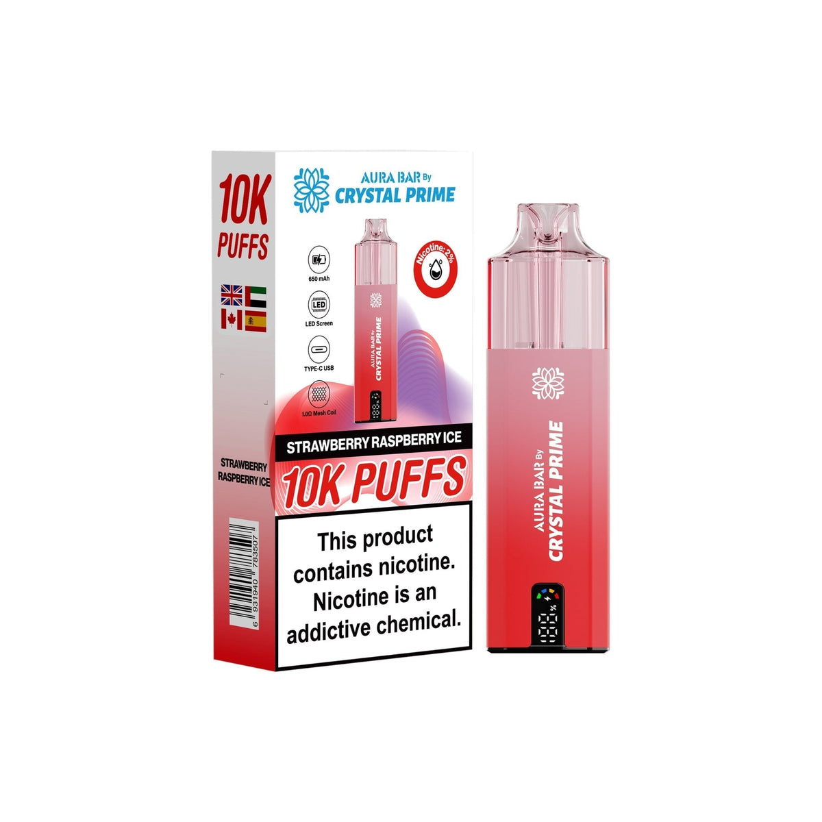 Crystal Prime Aura Bar 10000 Prefilled Vape Kit (Pack of 5)