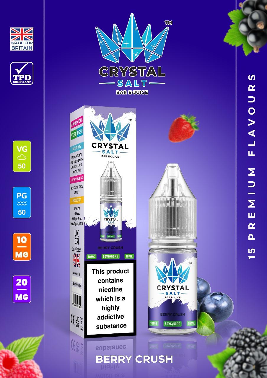 Crystal Salt 10ml Nic Salts E-Liquid - Pack of 10