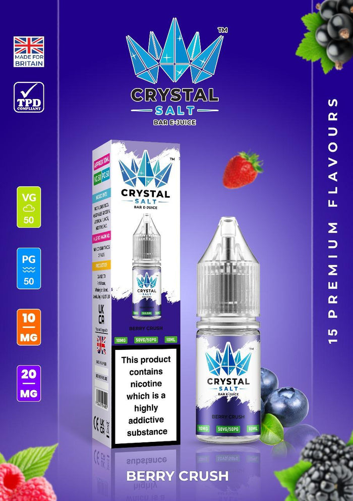 Crystal Salt 10ml Nic Salts E-Liquid - Pack of 10