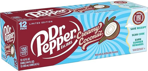 Dr Pepper Creamy Coconut - 355ml x 12 Cans - Vape & Candy Wholesale