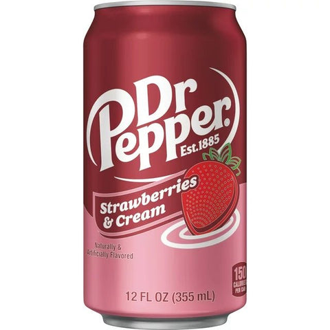 Dr Pepper Strawberries and Cream Can 355ml - Pack of 12 - Vape & Candy Wholesale