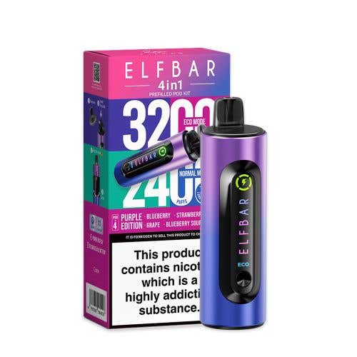 Elf Bar 4-in-1 3200 Prefilled Vape Kit (Pack of 5)