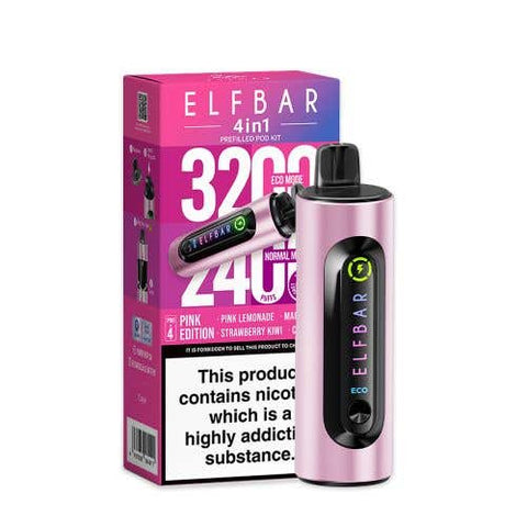 Elf Bar 4 - in - 1 3200 Prefilled Pod Kit Pack of 5 - Vape & Candy Wholesale