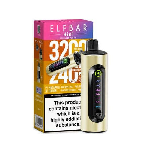 Elf Bar 4 - in - 1 3200 Prefilled Pod Kit Pack of 5 - Vape & Candy Wholesale