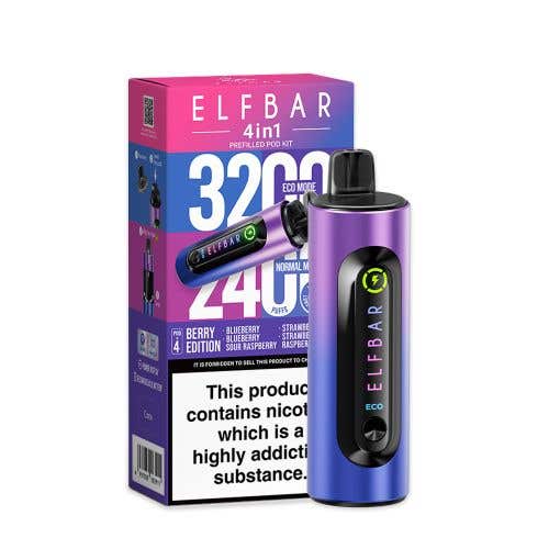 Elf Bar 4-in-1 3200 Prefilled Vape Kit (Pack of 5)