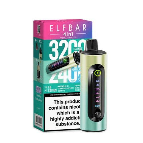 Elf Bar 4 - in - 1 3200 Prefilled Pod Kit Pack of 5 - Vape & Candy Wholesale