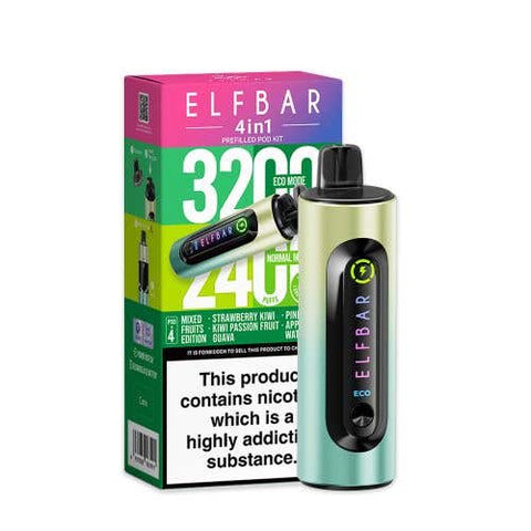 Elf Bar 4 - in - 1 3200 Prefilled Pod Kit Pack of 5 - Vape & Candy Wholesale