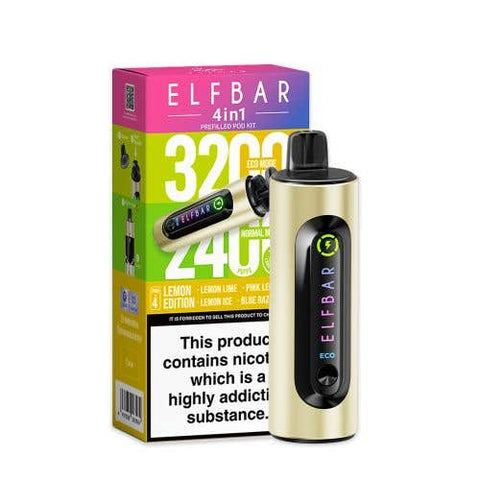 Elf Bar 4 - in - 1 3200 Prefilled Pod Kit Pack of 5 - Vape & Candy Wholesale