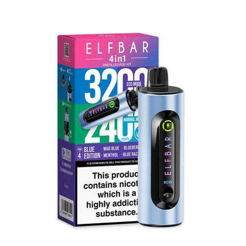 Elf Bar 4 - in - 1 3200 Prefilled Pod Kit Pack of 5 - Vape & Candy Wholesale