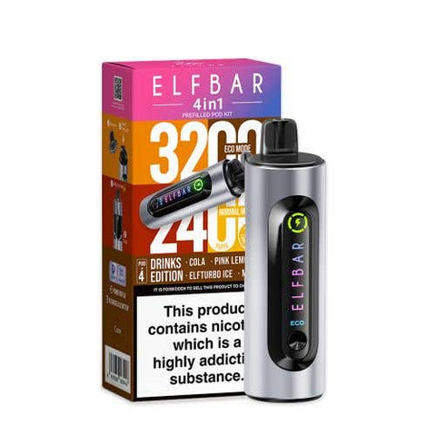 Elf Bar 4 - in - 1 3200 Prefilled Pod Kit Pack of 5 - Vape & Candy Wholesale