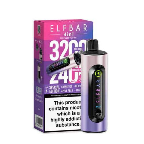 Elf Bar 4 - in - 1 3200 Prefilled Pod Kit Pack of 5 - Vape & Candy Wholesale