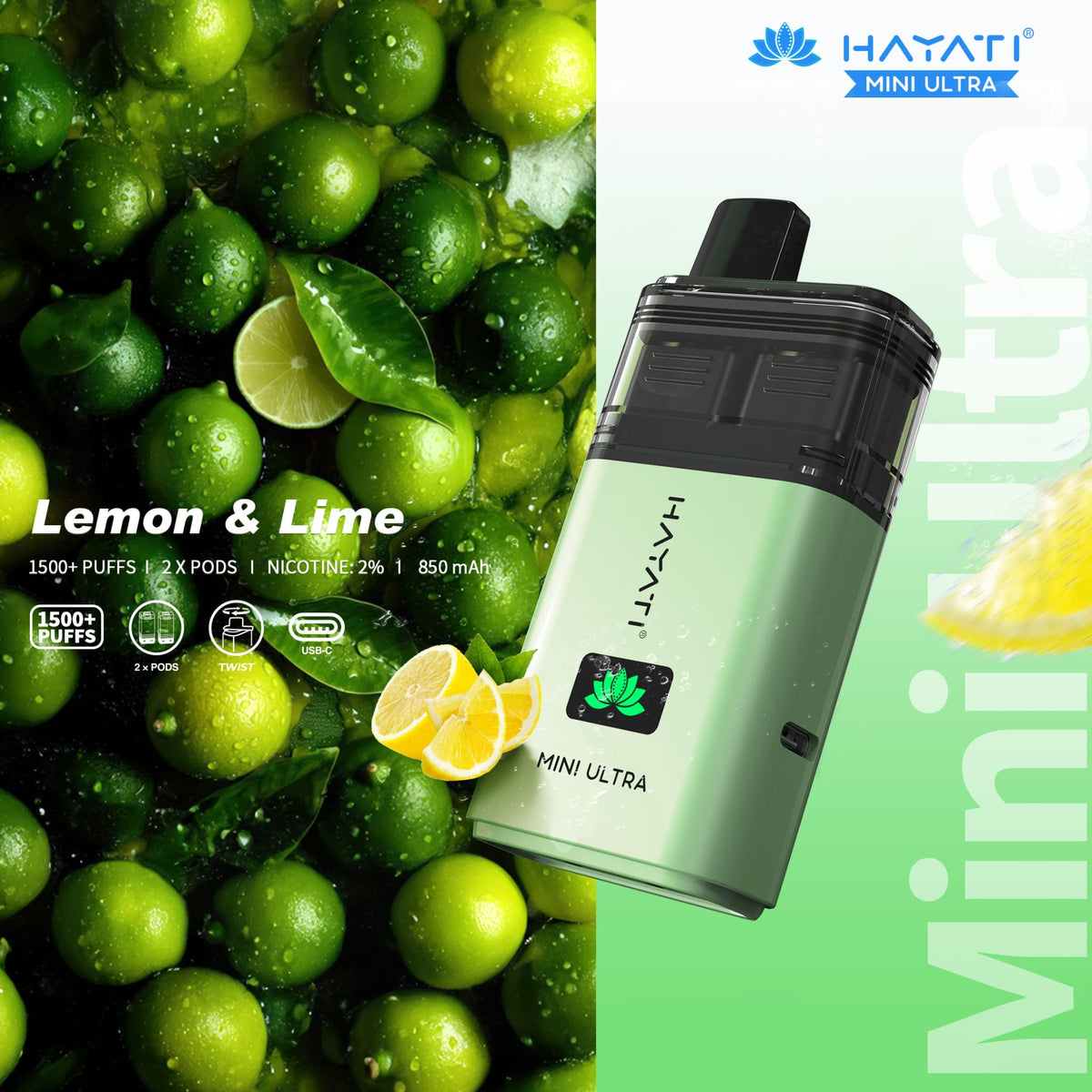 Hayati Mini Ultra 1500 Prefilled Vape Kit (Pack of 5)