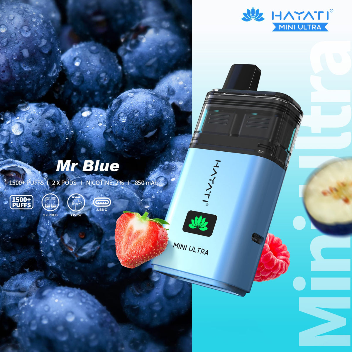 Hayati Mini Ultra 1500 Prefilled Vape Kit (Pack of 5)