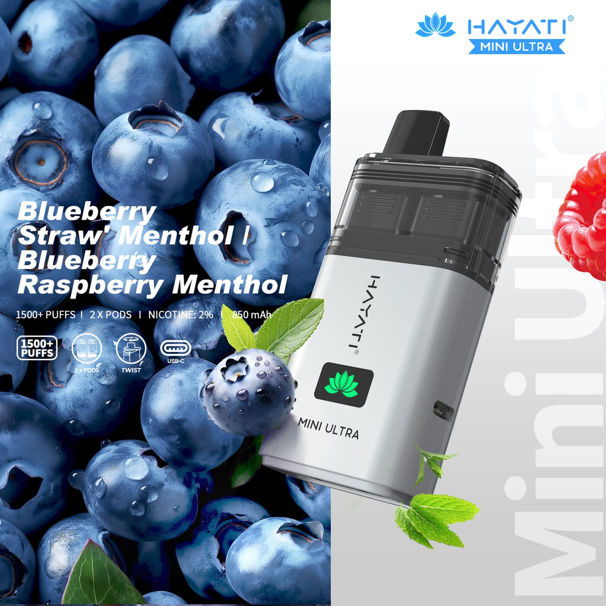 Hayati Mini Ultra 1500 Prefilled Vape Kit (Pack of 5)