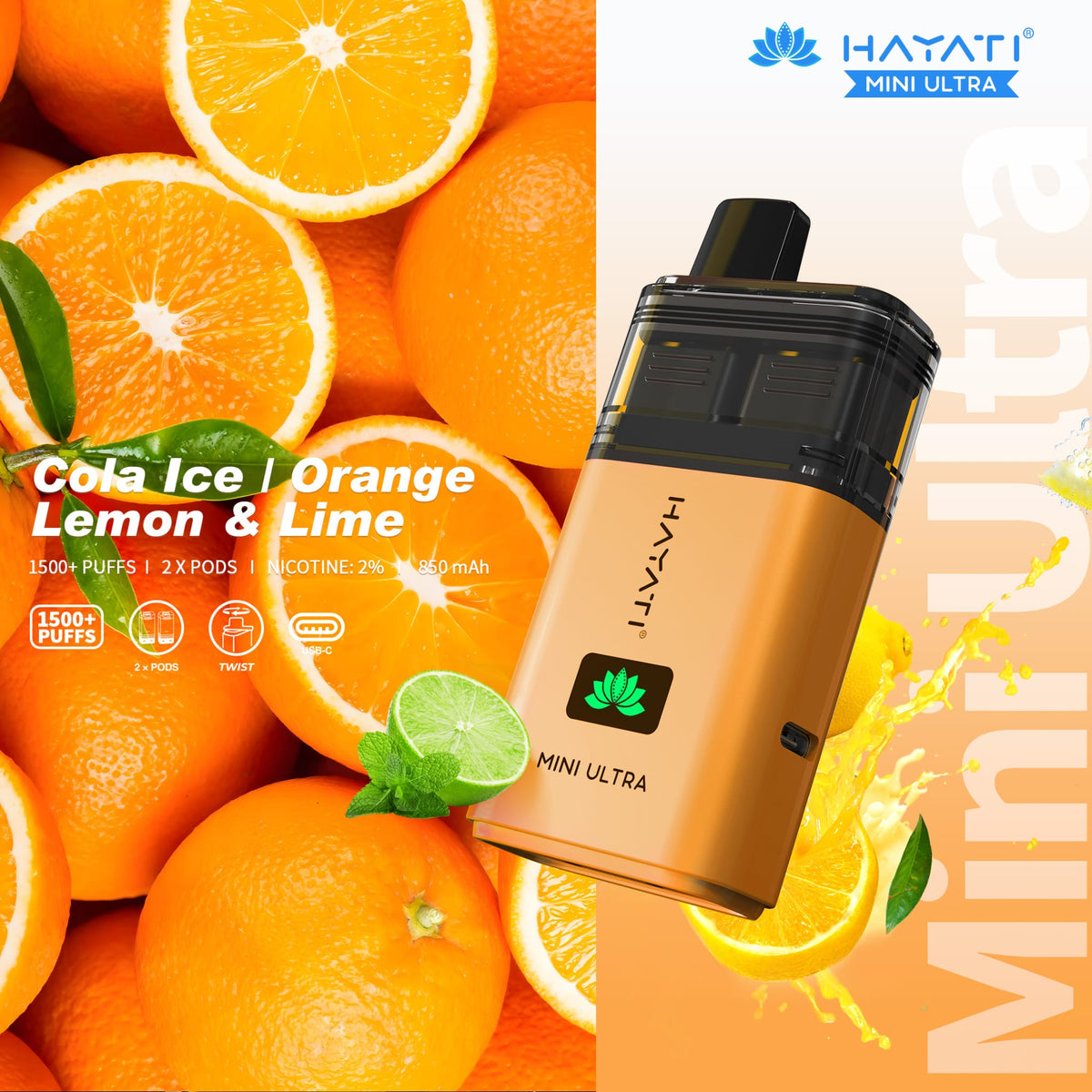 Hayati Mini Ultra 1500 Prefilled Vape Kit (Pack of 5)