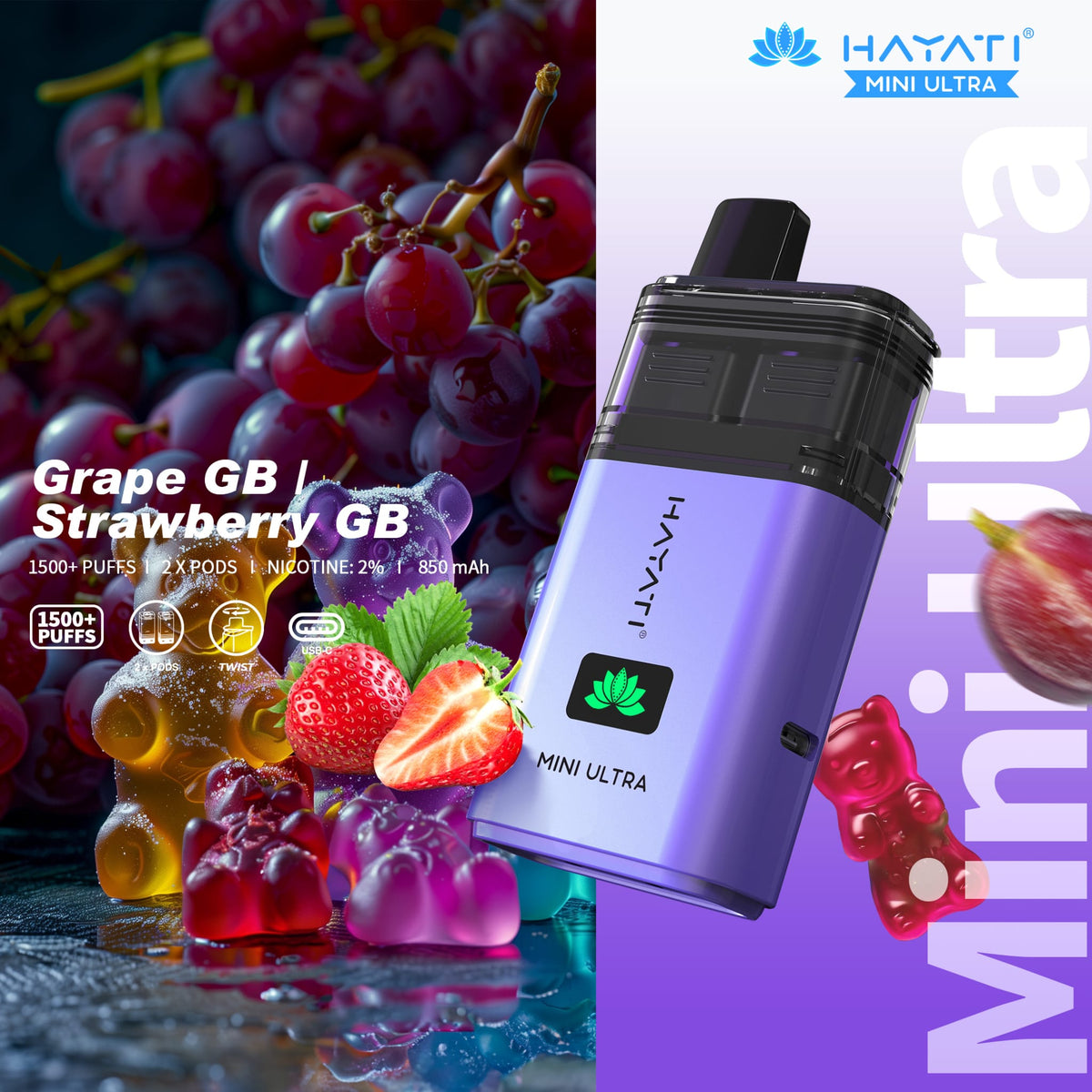 Hayati Mini Ultra 1500 Prefilled Vape Kit (Pack of 5)
