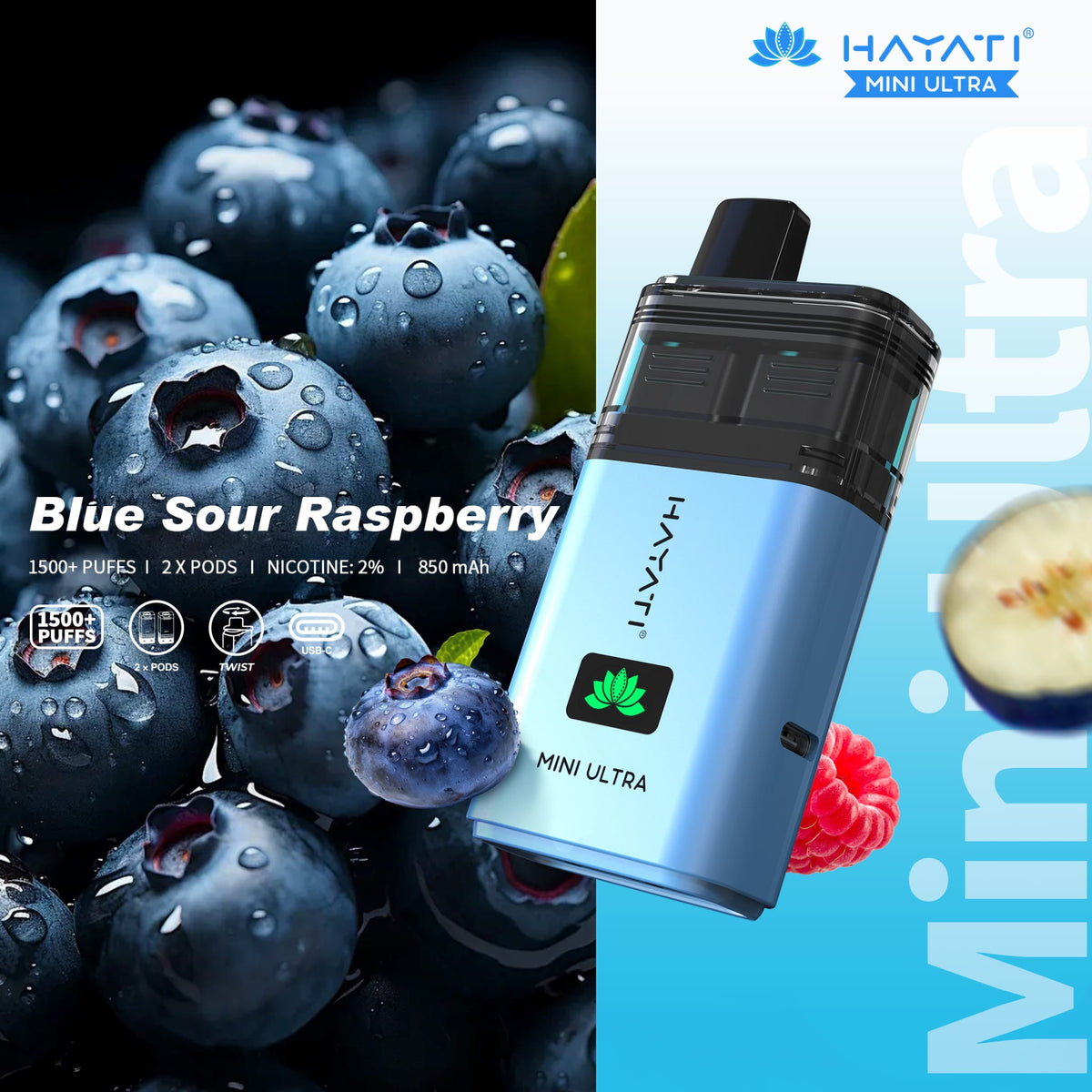 Hayati Mini Ultra 1500 Prefilled Vape Kit (Pack of 5)
