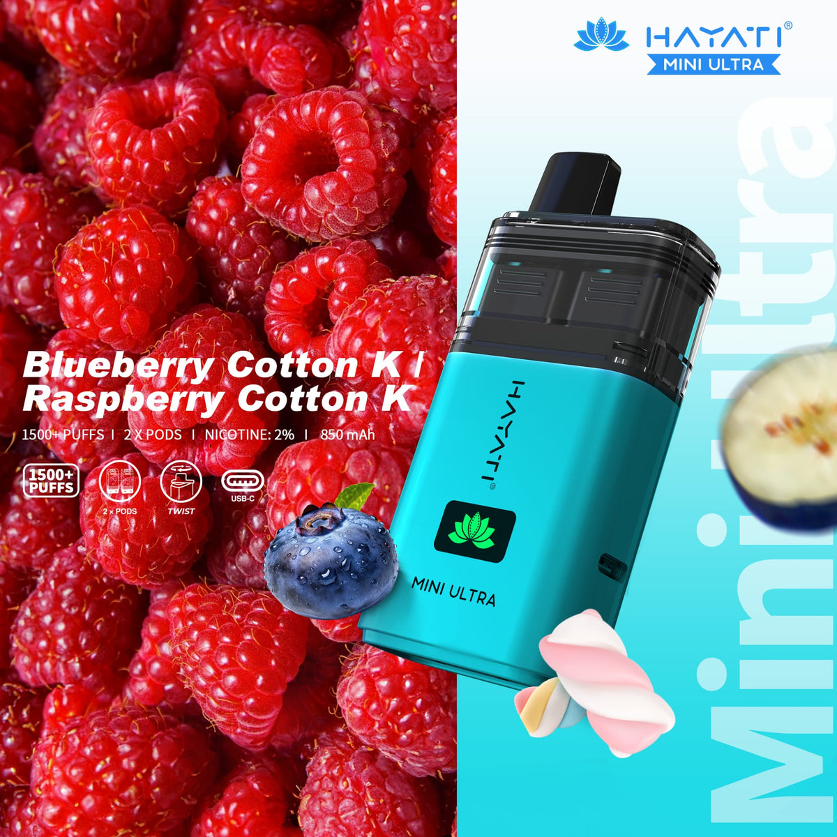 Hayati Mini Ultra 1500 Prefilled Vape Kit (Pack of 5)