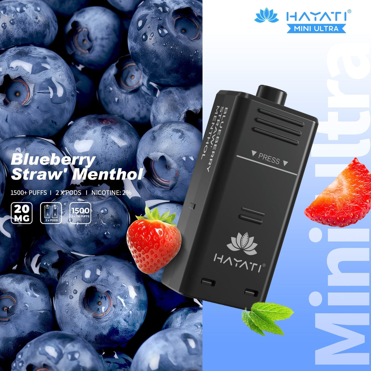 Hayati Mini Ultra 1500 Pods Refills (Pack of 10)