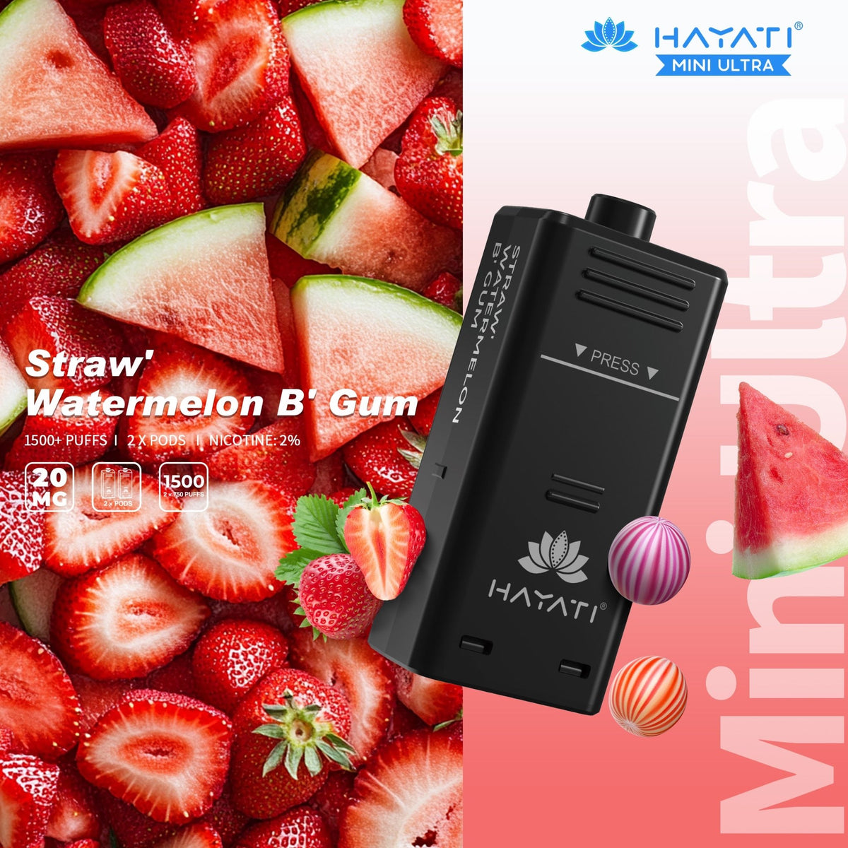 Hayati Mini Ultra 1500 Pods Refills (Pack of 10)