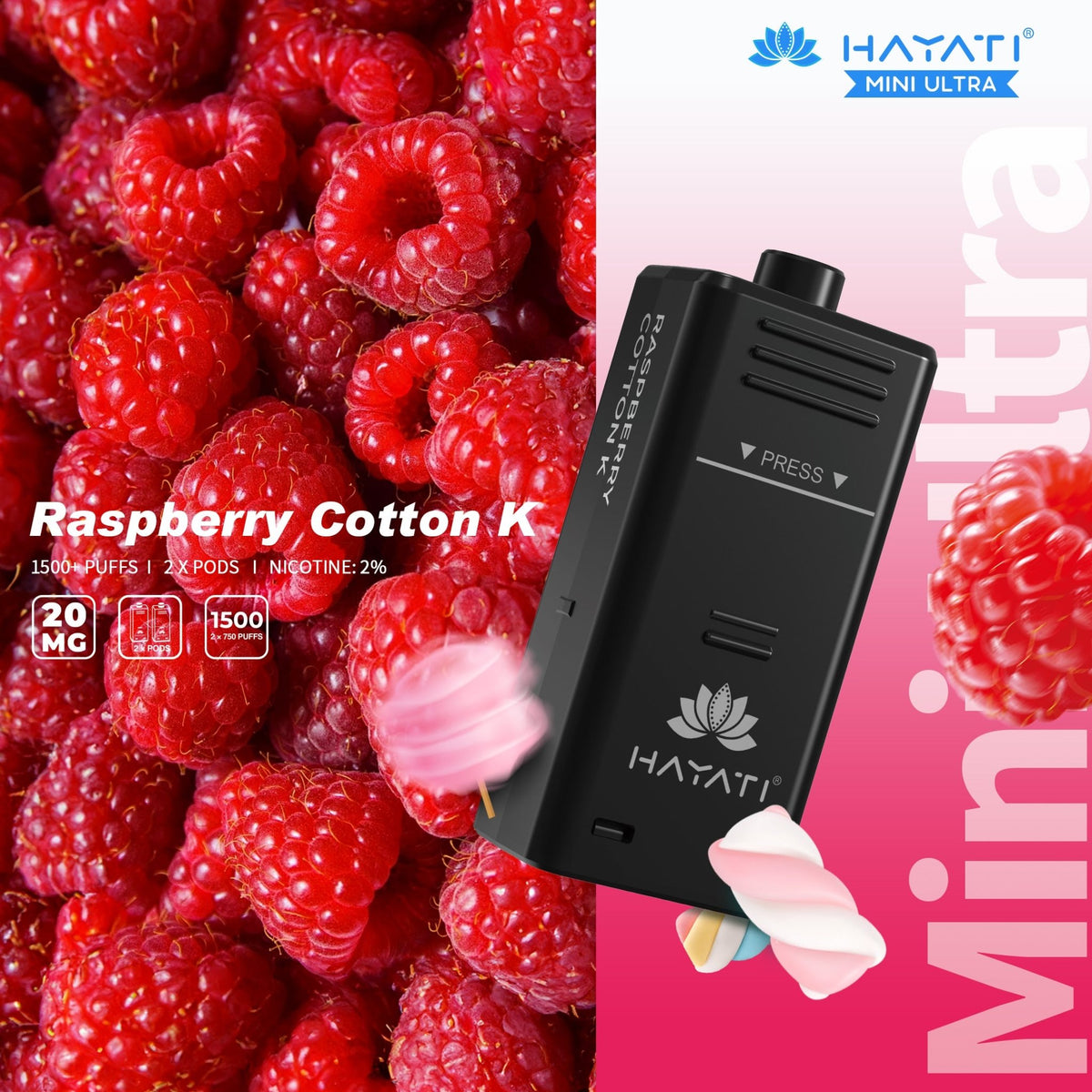 Hayati Mini Ultra 1500 Pods Refills (Pack of 10)