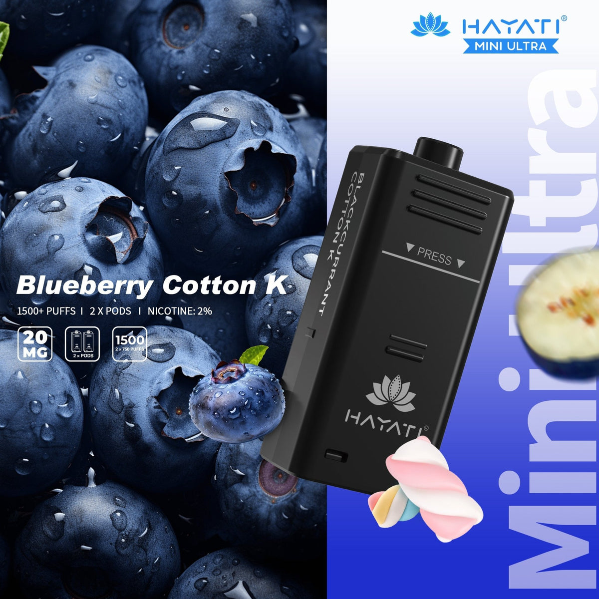 Hayati Mini Ultra 1500 Pods Refills (Pack of 10)