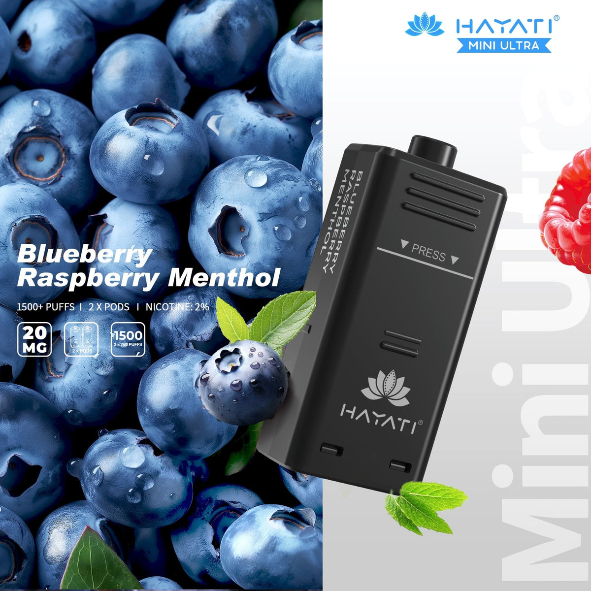 Hayati Mini Ultra 1500 Pods Refills (Pack of 10)