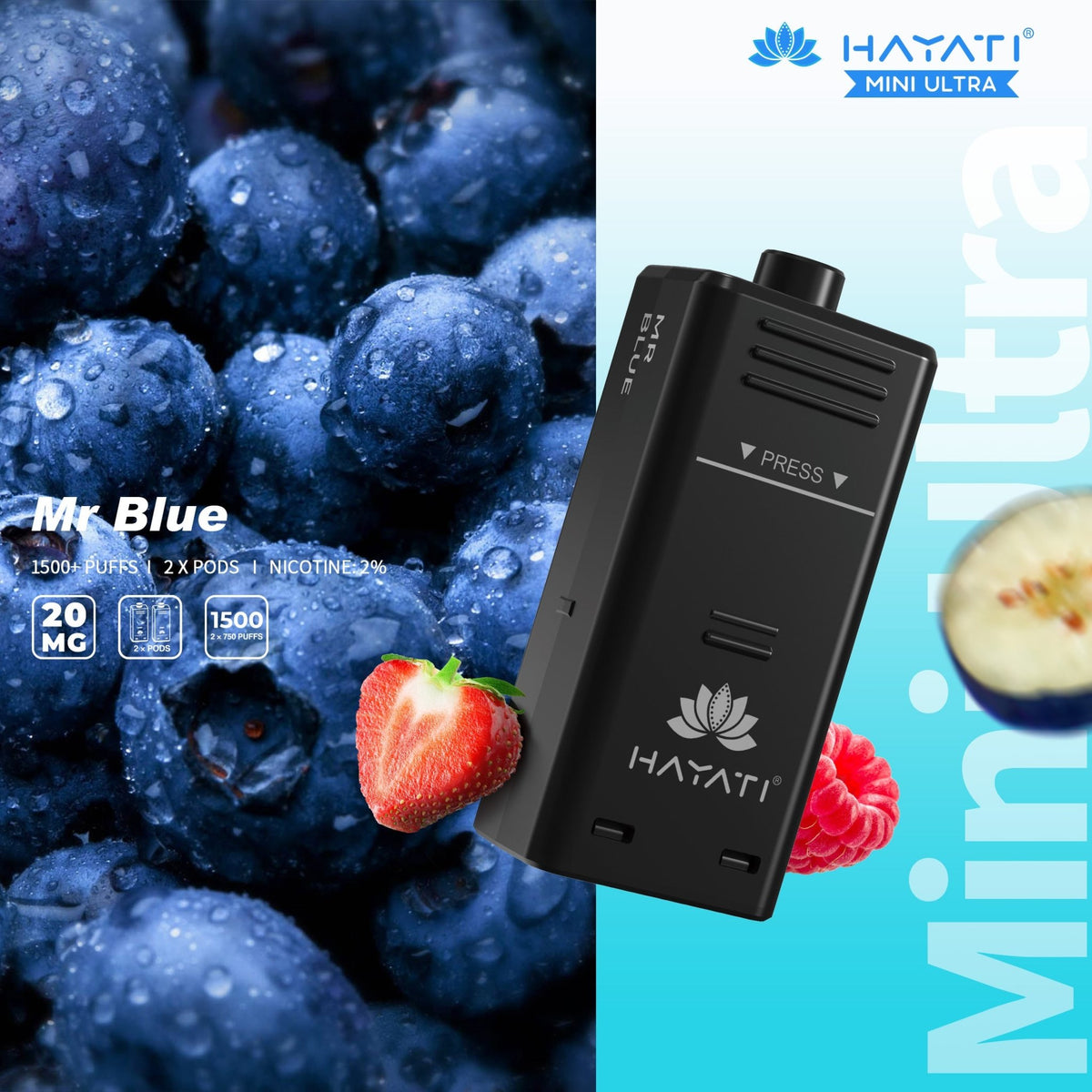 Hayati Mini Ultra 1500 Pods Refills (Pack of 10)
