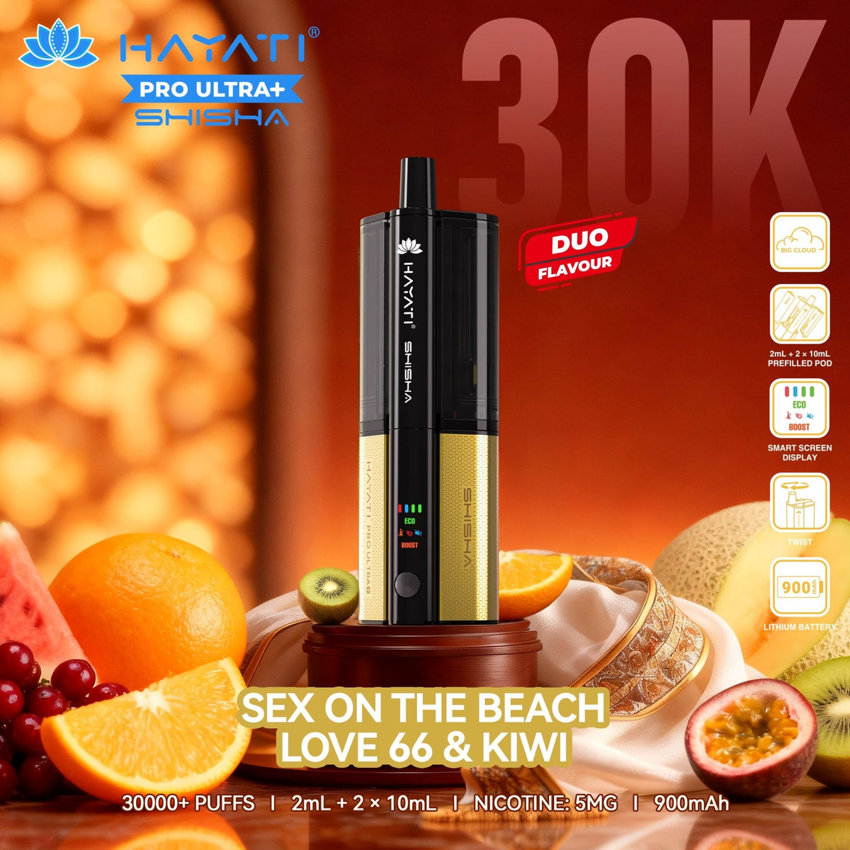 Hayati Pro Ultra+ Shisha 30K Prefilled Vape Kit (Pack of 5)