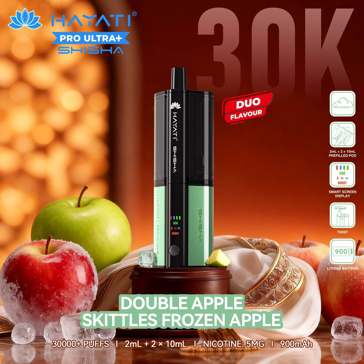 Hayati Pro Ultra+ Shisha 30K Prefilled Vape Kit (Pack of 5)