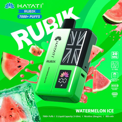 Hayati Rubik 7000 Puffs Disposable Vape Kit Pack of 5 - Vape & Candy Wholesale